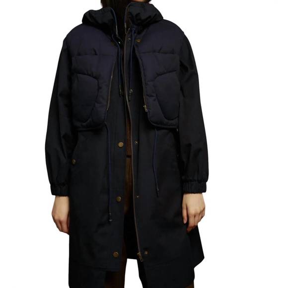 NEW SOEUR osaka coat in navy - Picture 2 of 7